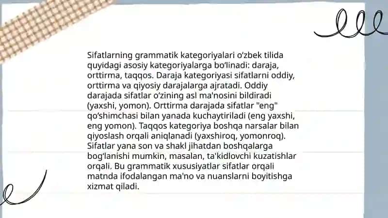 Lotion Tilida Sifatlarning Grammatik Kategoriyalari 4
