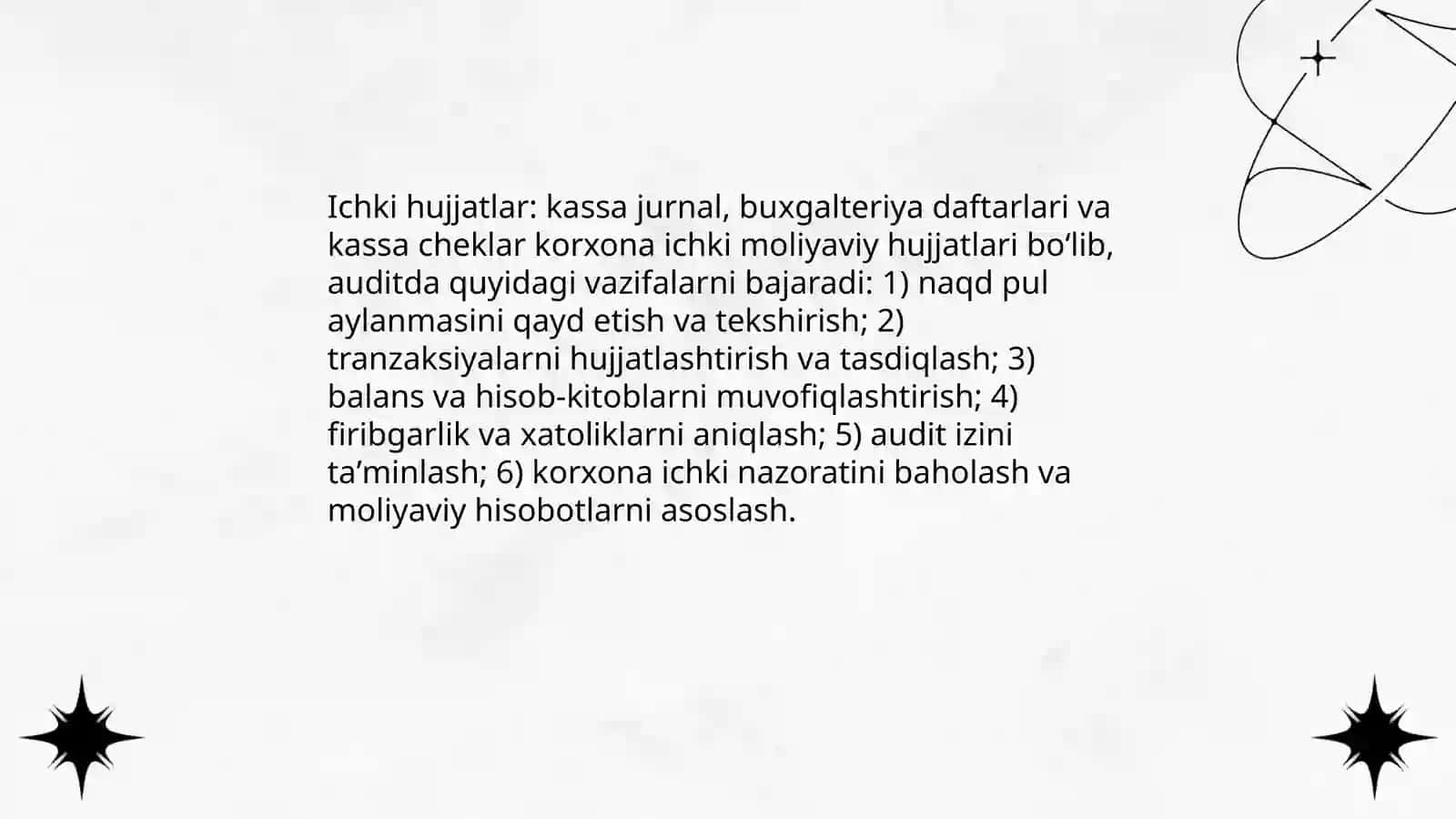 Savdo korxonalarida auditning maʼlumot manbalari va vazifalari 4