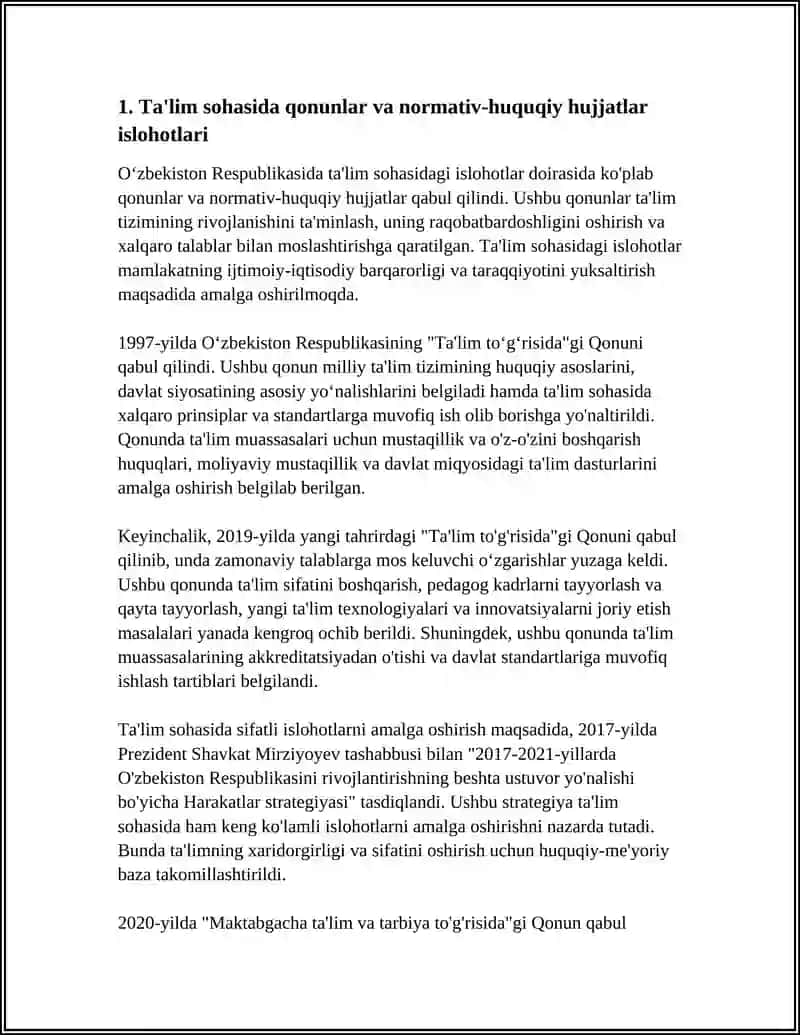 Ta'lim sohasidagi islohotlar 4