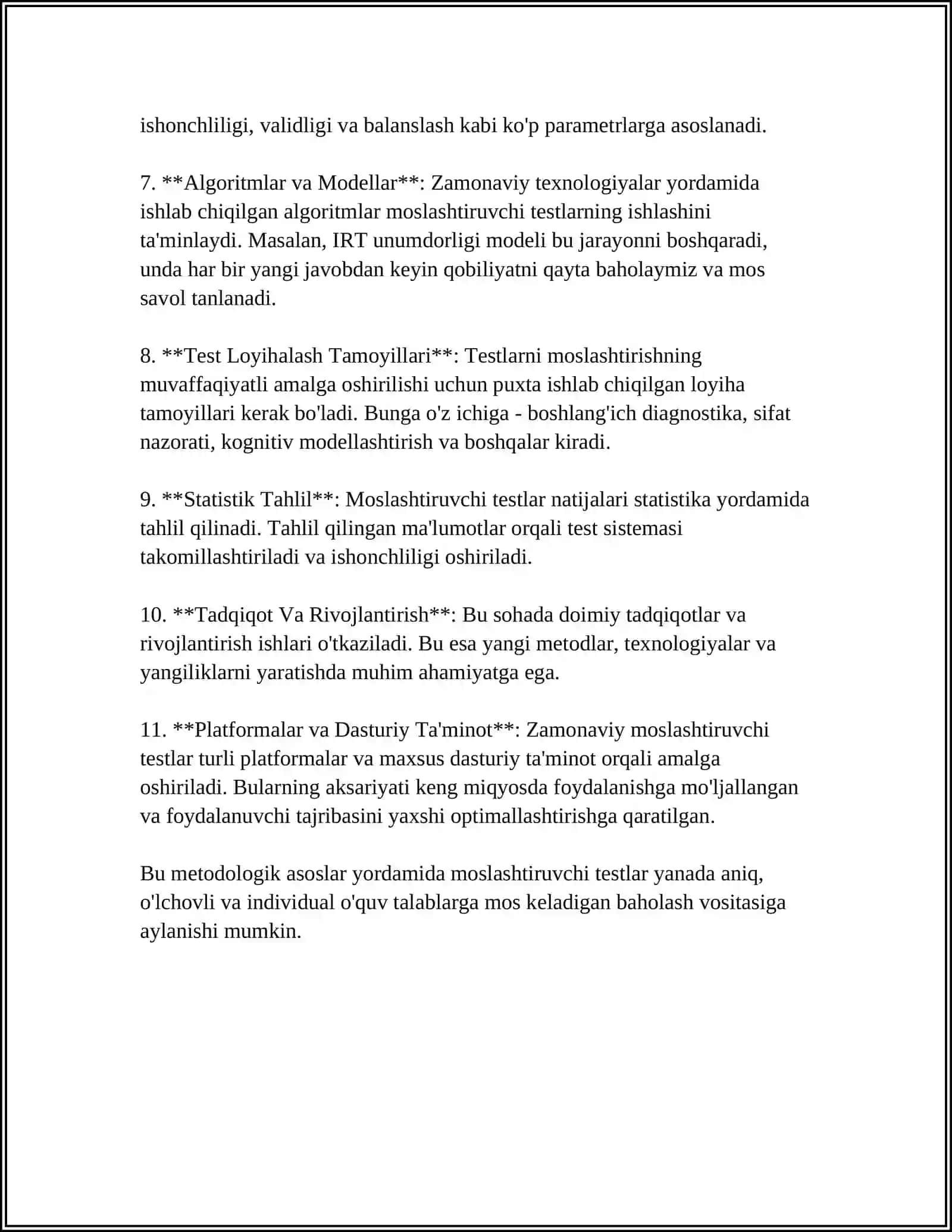 TESTLARNI MOSLASHTIRISH 4
