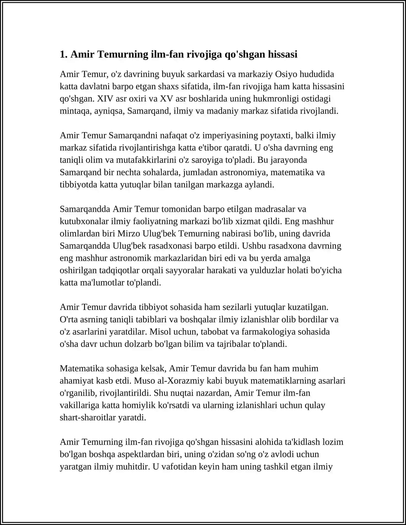 Amir Temurning ilm-fan va madaniyatda homiyligi 4