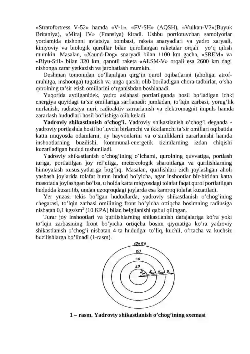 Ommaviy qirg’in qurollar, ularning ta`sir xususiyatlari va talafotlari 4