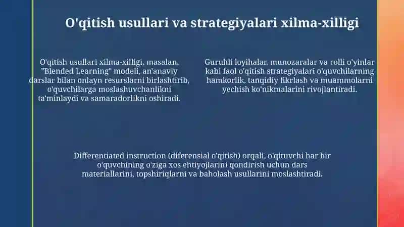 Ta'lim falsafasi va o'qitish usullari 4