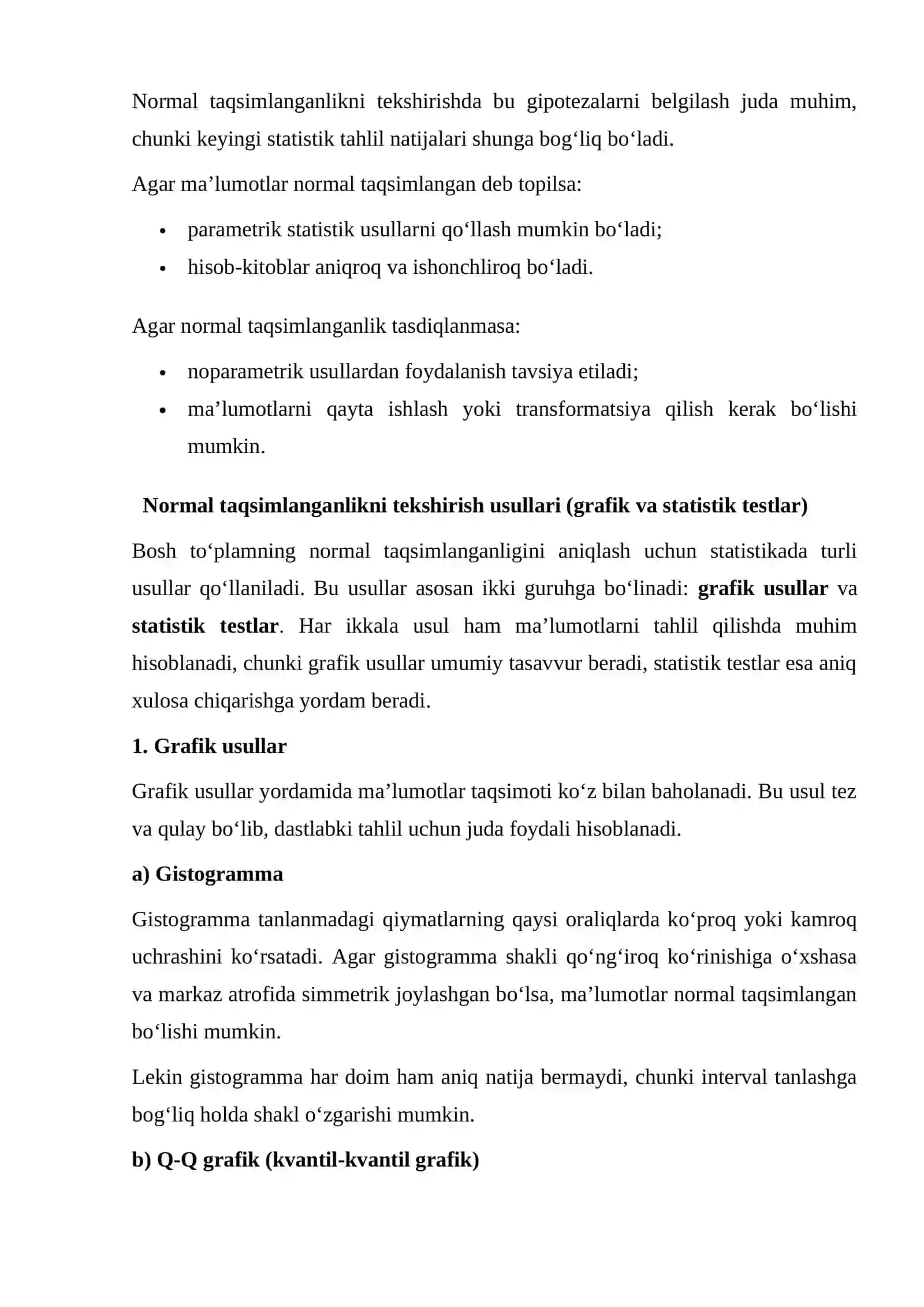 Bosh to'plamning normal taqsimlanganligi haqidagi gipotezani tekshirish 4