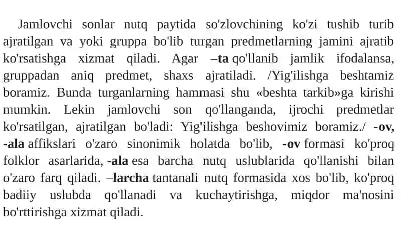 Son, olmosh, ravish, fe’luslubiyati 4