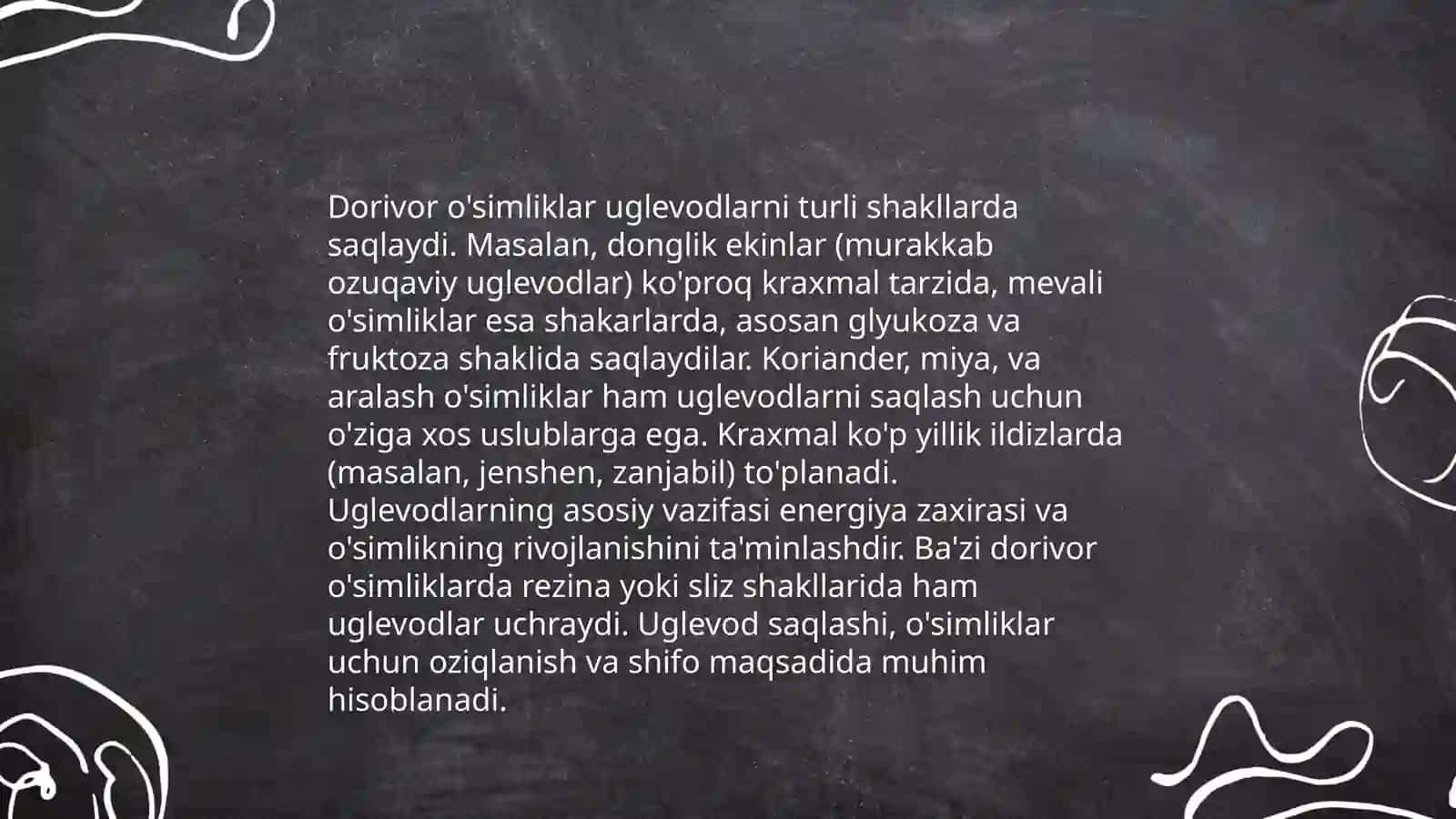 uglevod saqlovchi dorivor o'simliklar 4