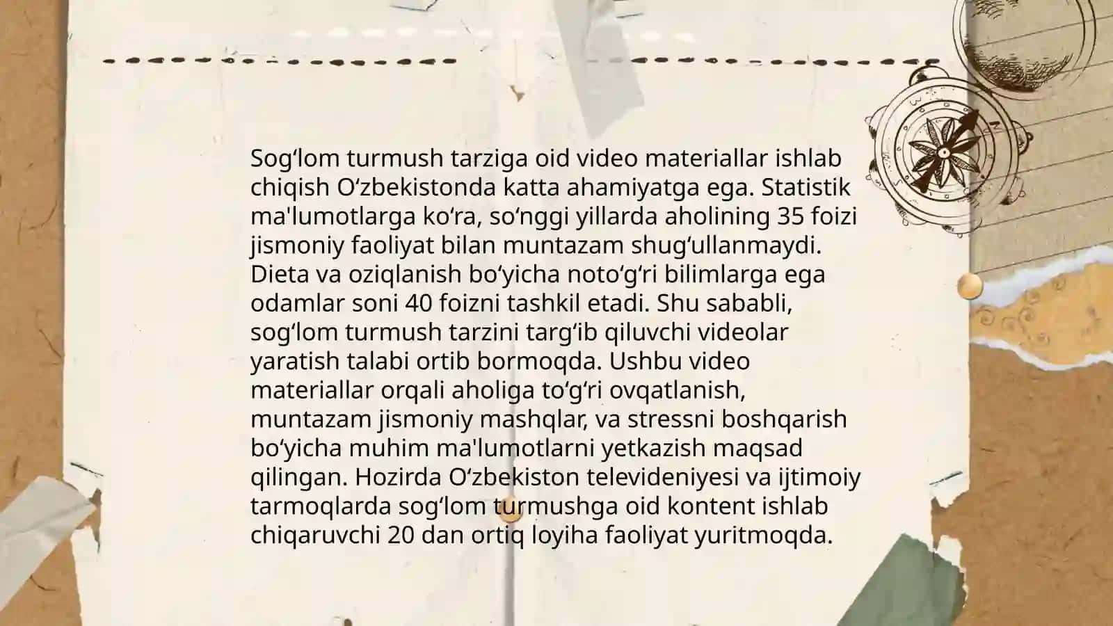 Tibbiy bilimlar va yangiliklarni aholiga video materiallar orqali yetkazish 4