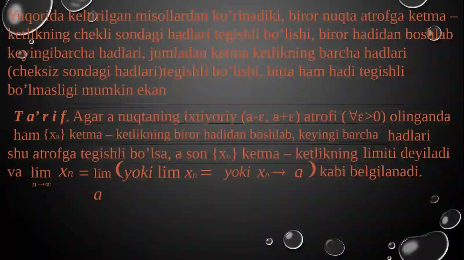 Oliy matematika fanidan taqdimot loyihasi 4