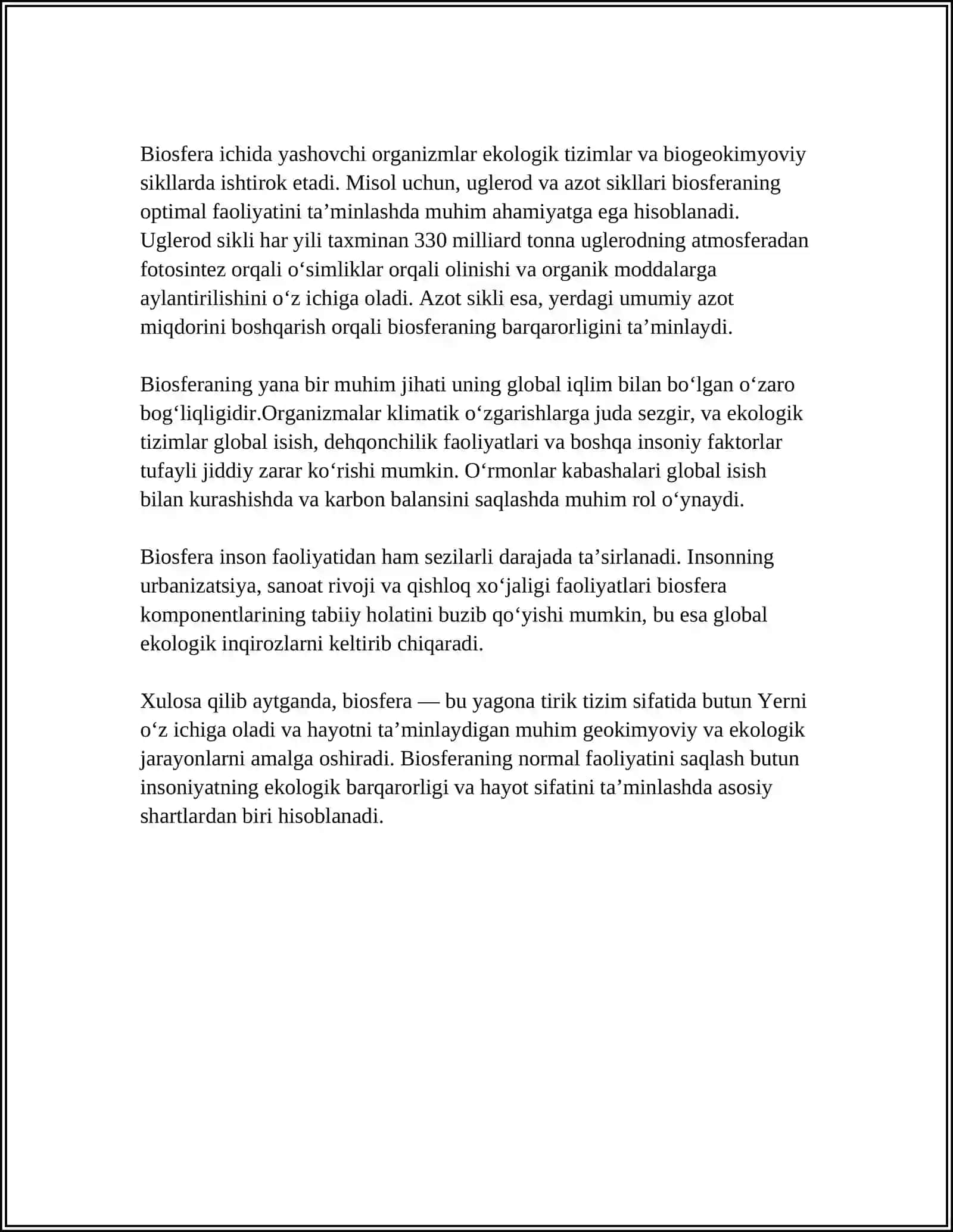 BIOSFERA HAQIDA TALIMOT 4