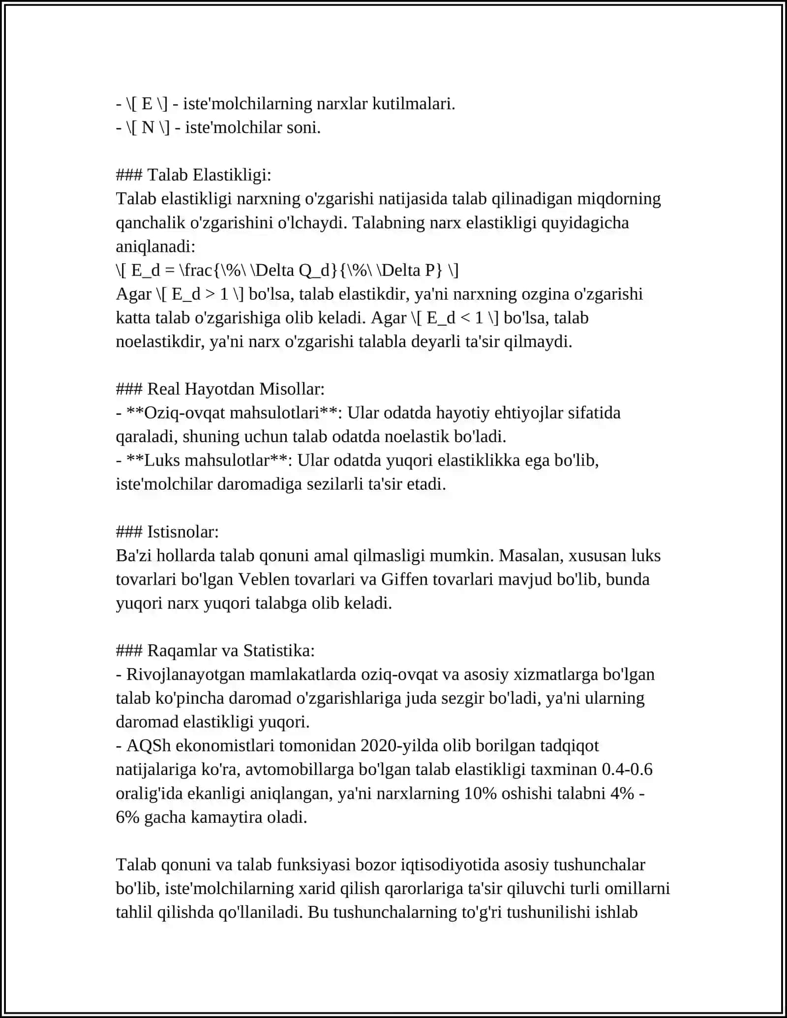 TALAB TAKLIF VA BOZOR MUVOZANATI 4