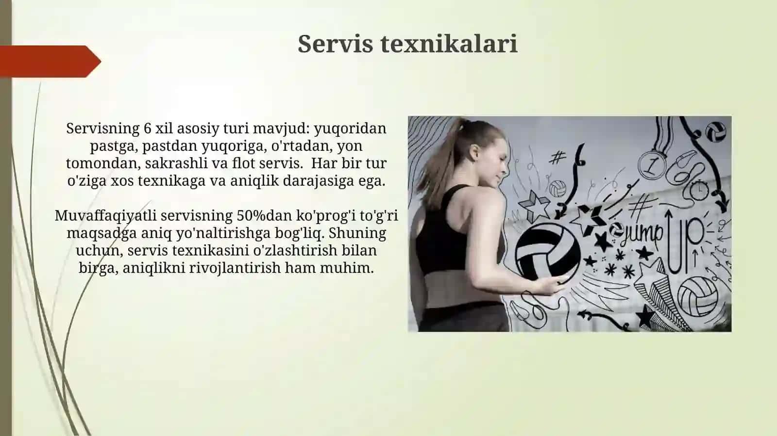 Voleybol óyin texnikasining tasnifi 4