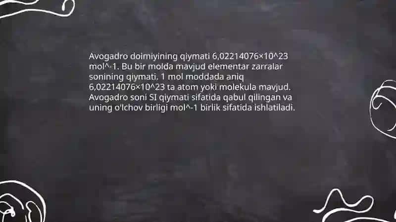 Modda miqdori va Avogadro doimiysi 4