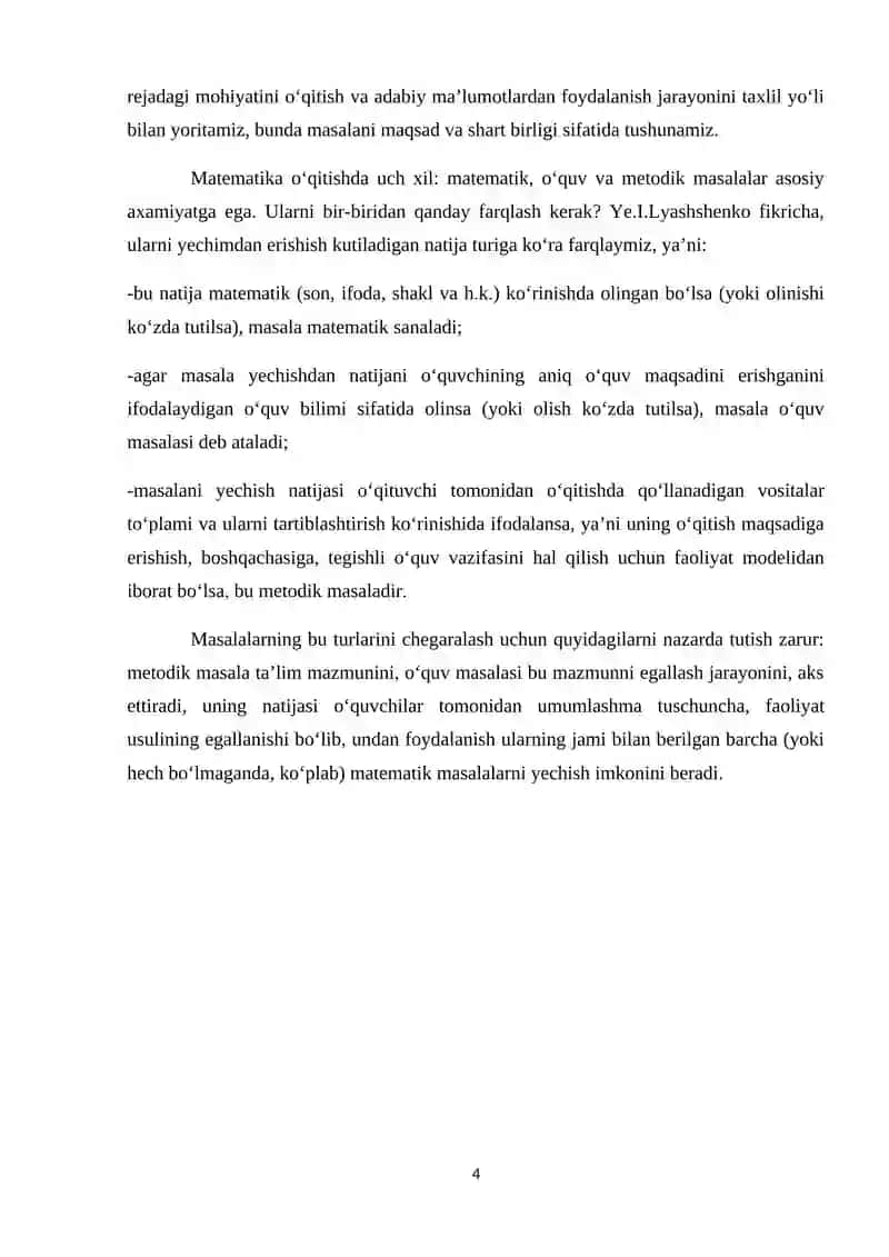 Matematika o’qitish metodikasi 4