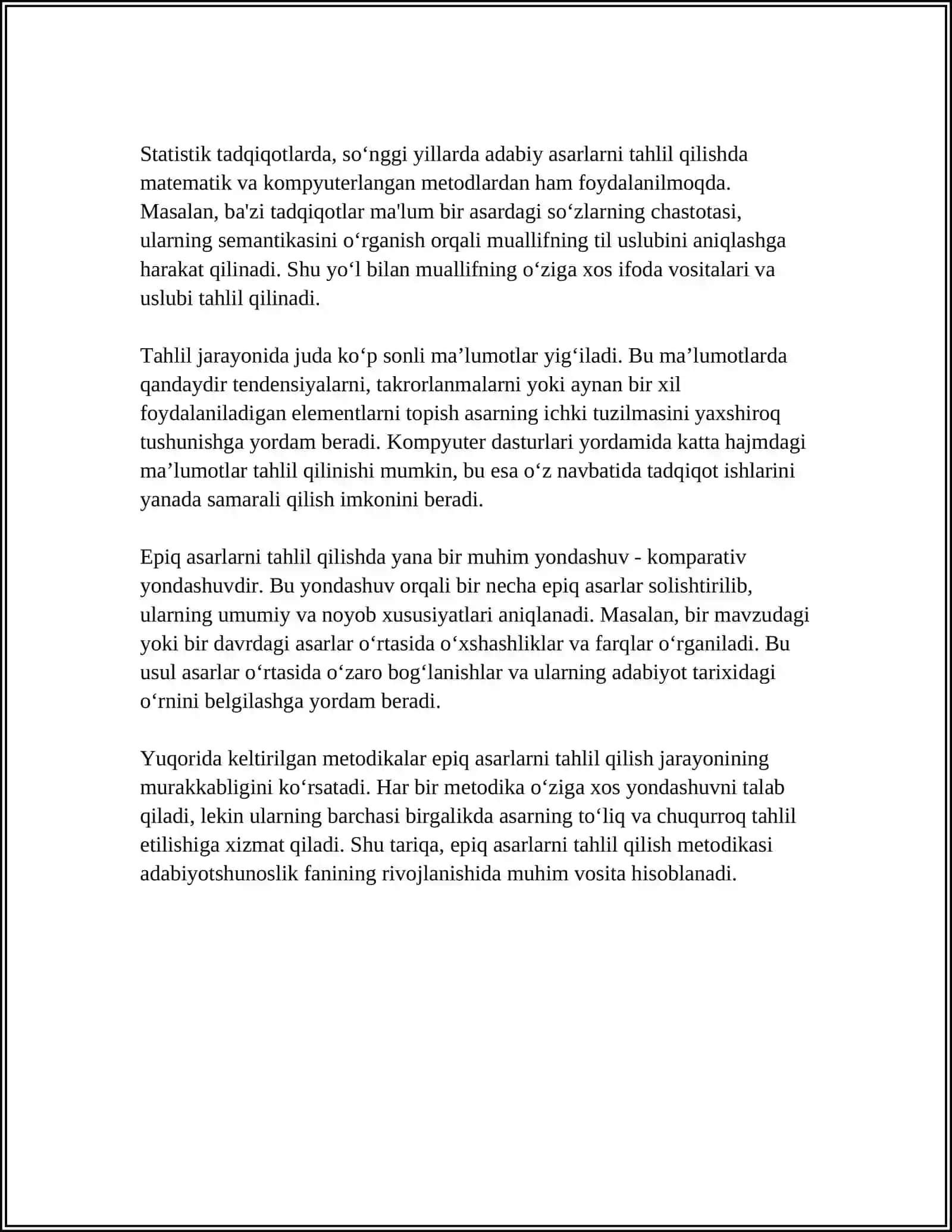 EPIK ASARLARNI TAHLIL QILISH METODIKASI 4