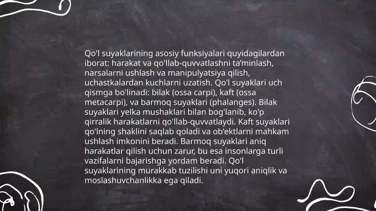 Qo'l suyaklarining anatomiyasi 4