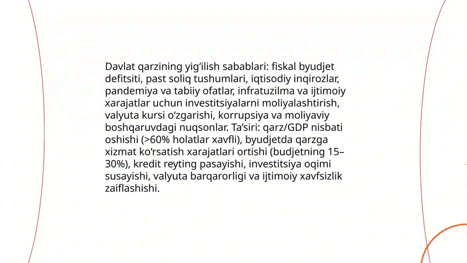 Davlat qarzi va uning iqtisodiy xavsizlikka tasiri 4