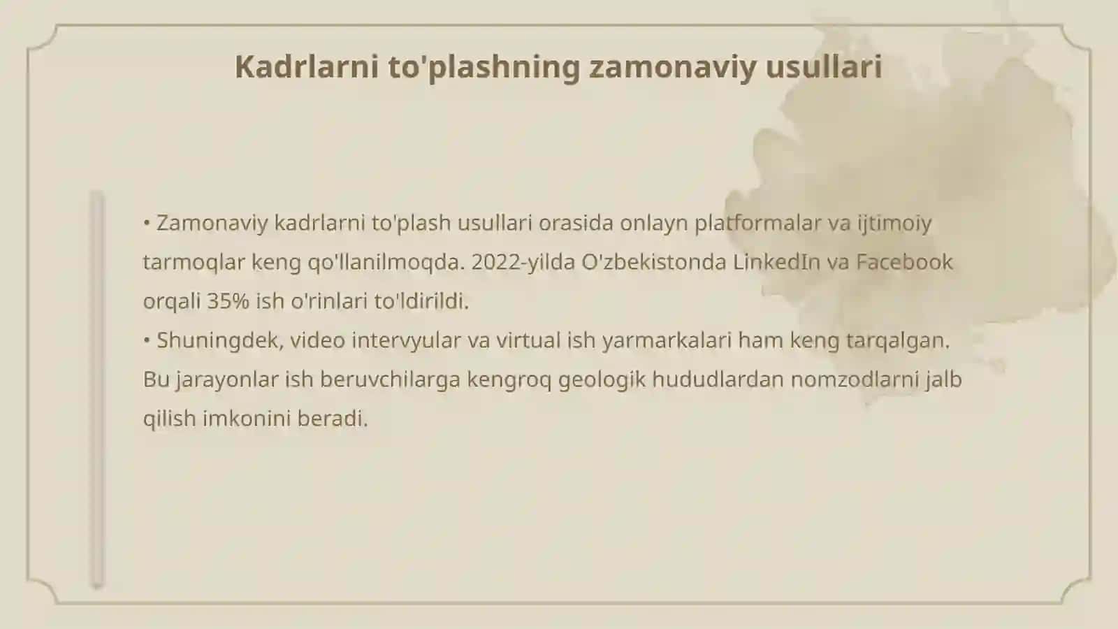 Kadrlarni to'plash va tanlash usuli 4