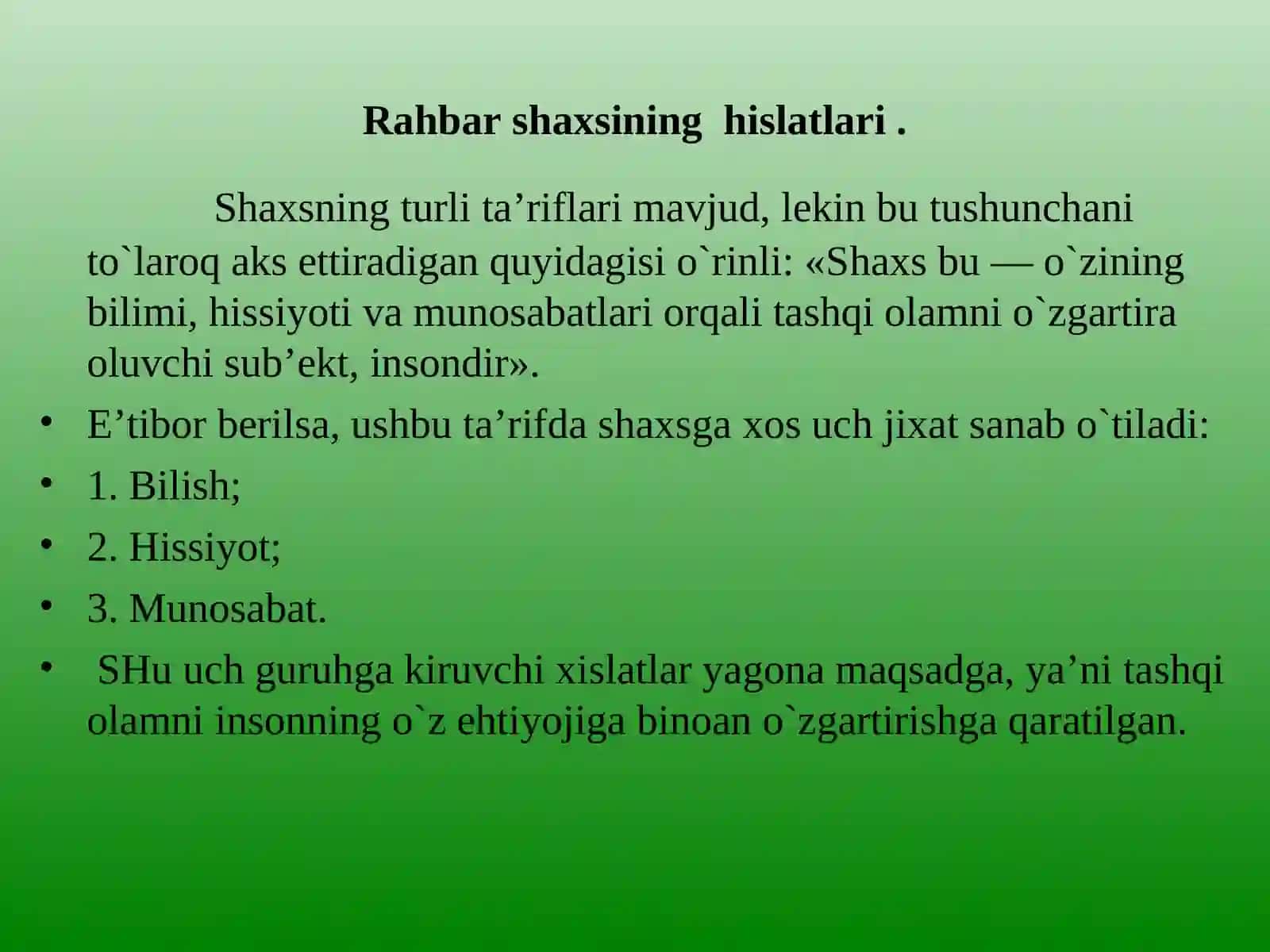 Rahbarlik va liderlikning ijtimoiy psixologiyasi 4