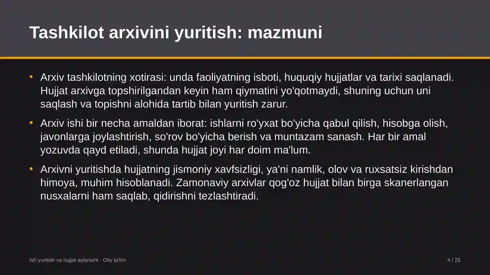 Kinostudiyalarda tashkilot arxivini yuritish 4