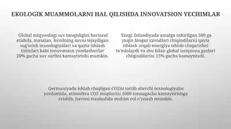 Global ekologik muammolar va ularning yechimi 4