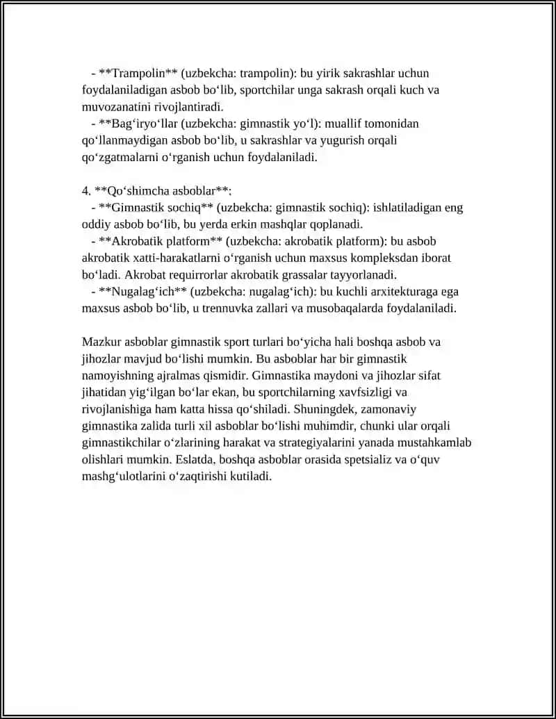 GIMNASTIKA VOSITALARIGA TAVSIF 4