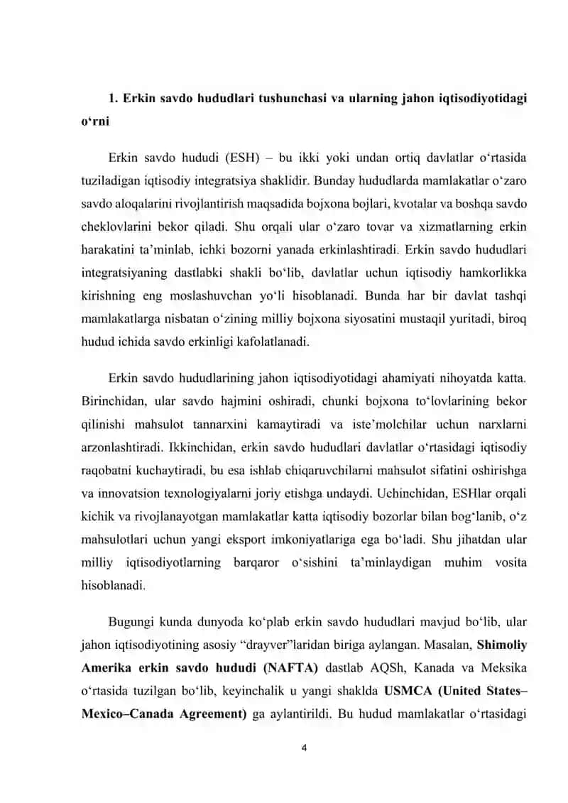 Jahon iqtisodiyotida erkin savdo hududlari va bojxona ittifoqlari 4