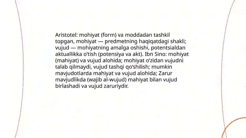 Platon, Aristotel va Ibn Sino fikriy mohiyati 4