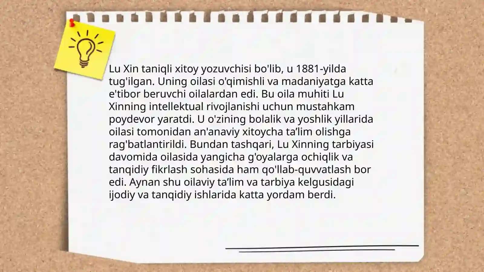 Lu Xin hayoti va ijodi 4