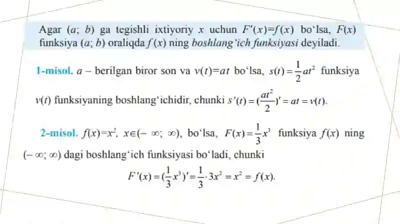 Integral hisobning asosiy qoidalari 4