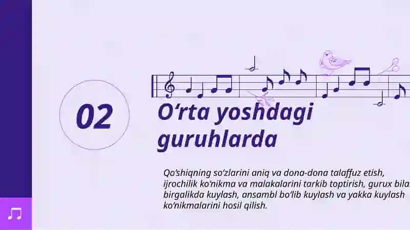 Bolalarni qo’shiq kuylashga o’rgatish 4