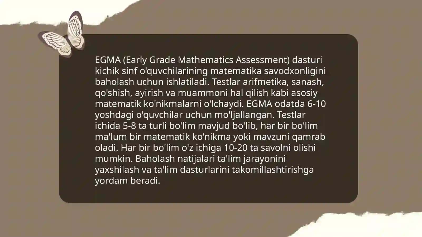EGMA xalqaro baholash dasturi 4