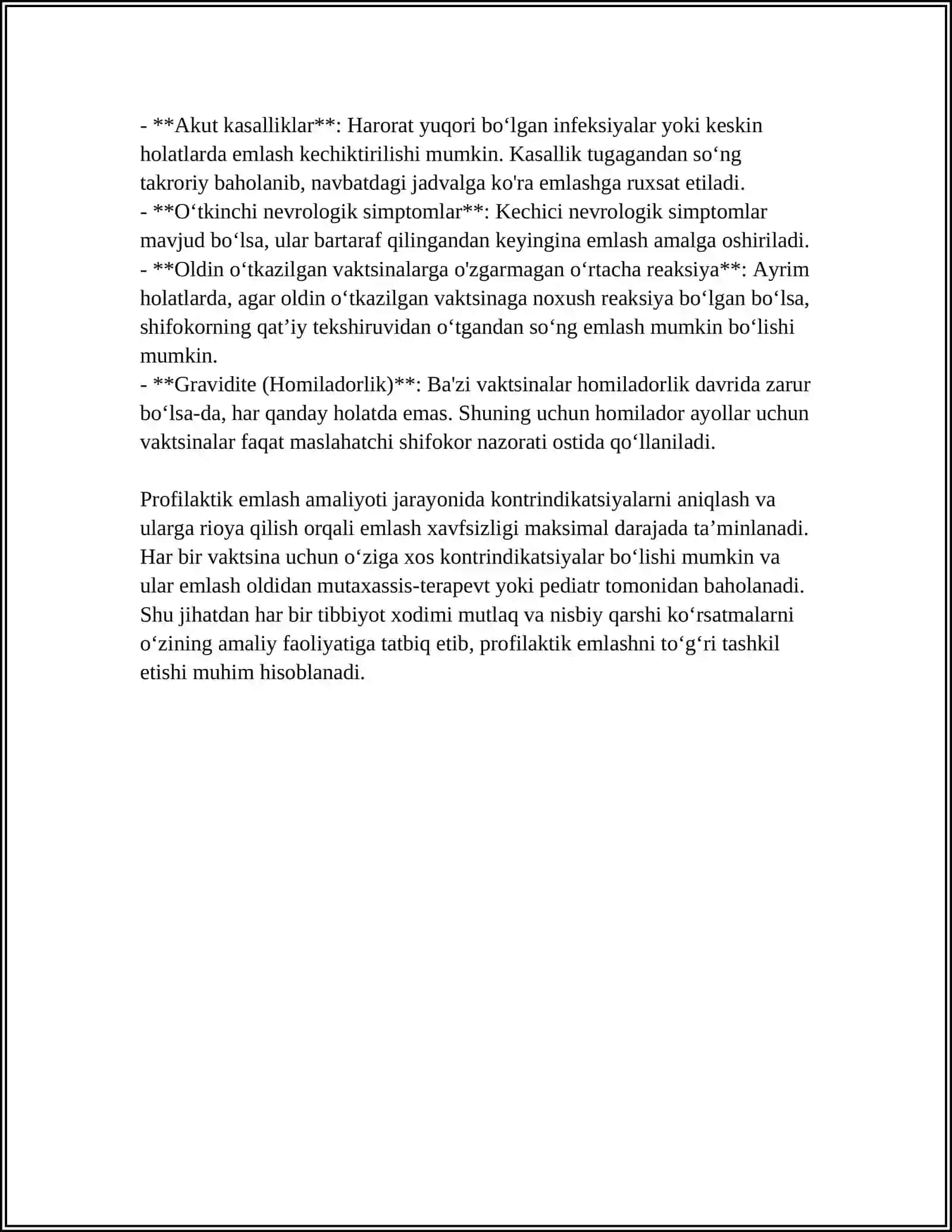 PIROFLATIK EMLASHLARGA QARSHI KOʻRSATMA VA EMLASHNI TANLASH TOʻGʻRISIDA MUSTAQIL ISH TAYYORLASH 4