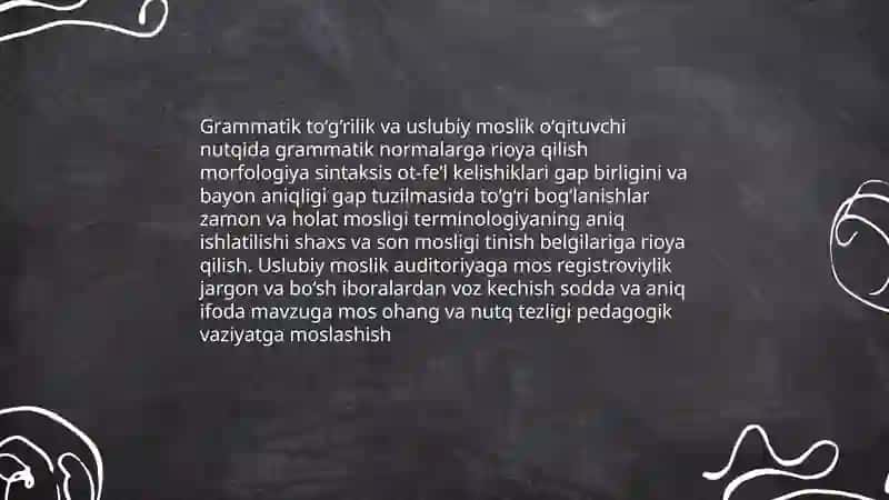 Oʻqituvchi nutqiga qoʻyilgan talablar 4