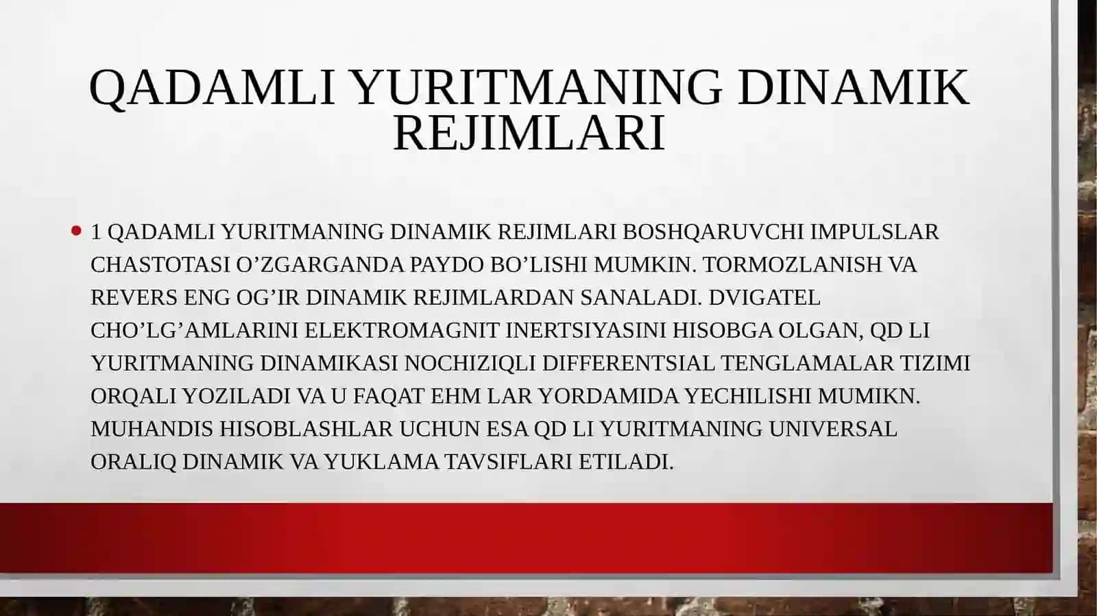 QADAMLI DVIGATELLARNI ISH VAZIFASI 4