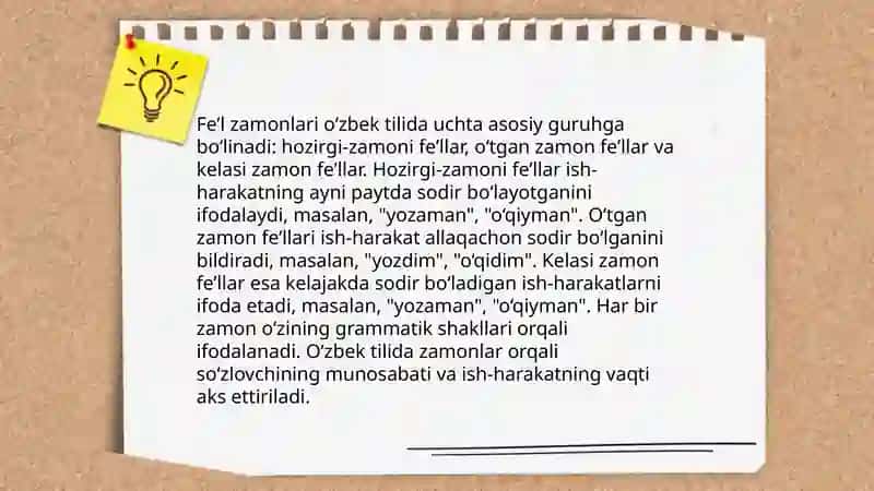 Feʼl va Ravish soʻz turkumlari 4