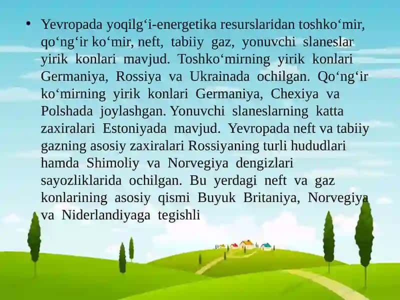 Yevropaning Tabiiy Sharoiti va Resurslari 4