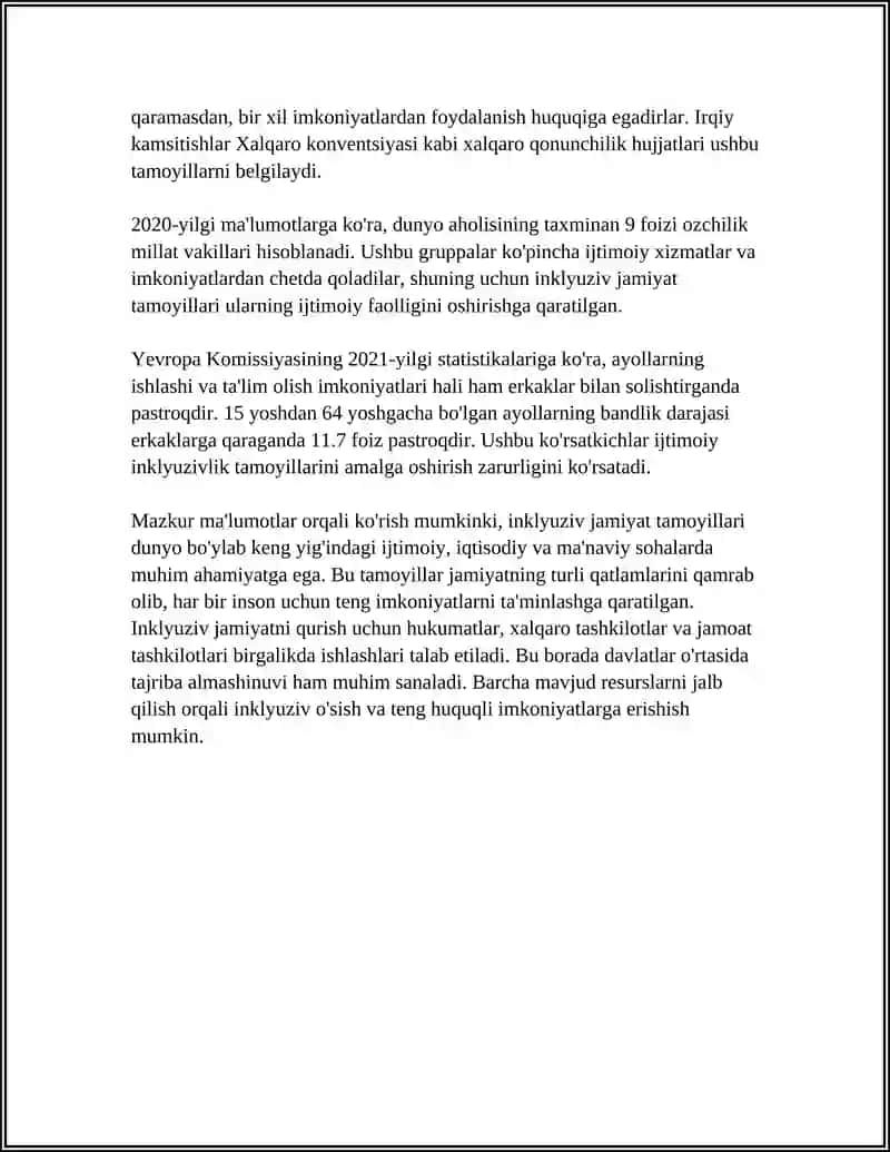MAMLAKATIMIZDA INKLYUZIV IJTIMOIY MUNOSABATLARNI SHAKLLANISHI 4