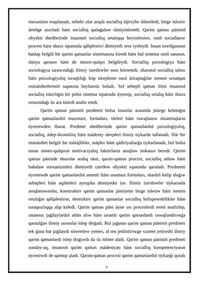 Qarım - Qatnas Páni Predmeti 4