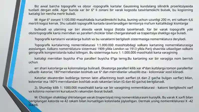 Topografik xaritalar va ularning shartli belgilari 4