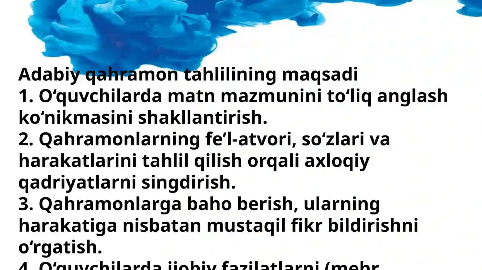 Oʻqishdarslarida adabiy qahramonlari tahlili 4