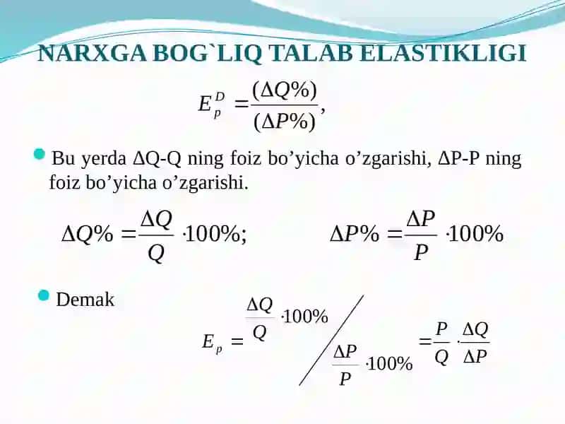 Talab va taklif elastikligi 4