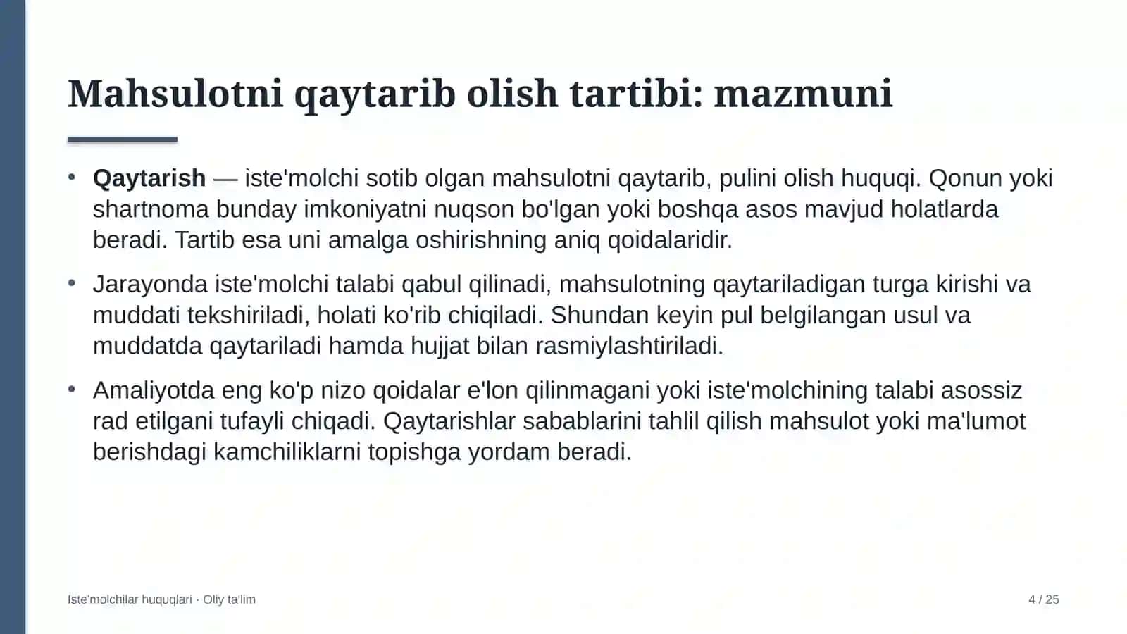 Ma'lumotlar tahlili sohasida mahsulotni qaytarib olish tartibi 4
