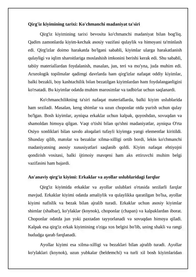 Qirģiziston liboslari 4