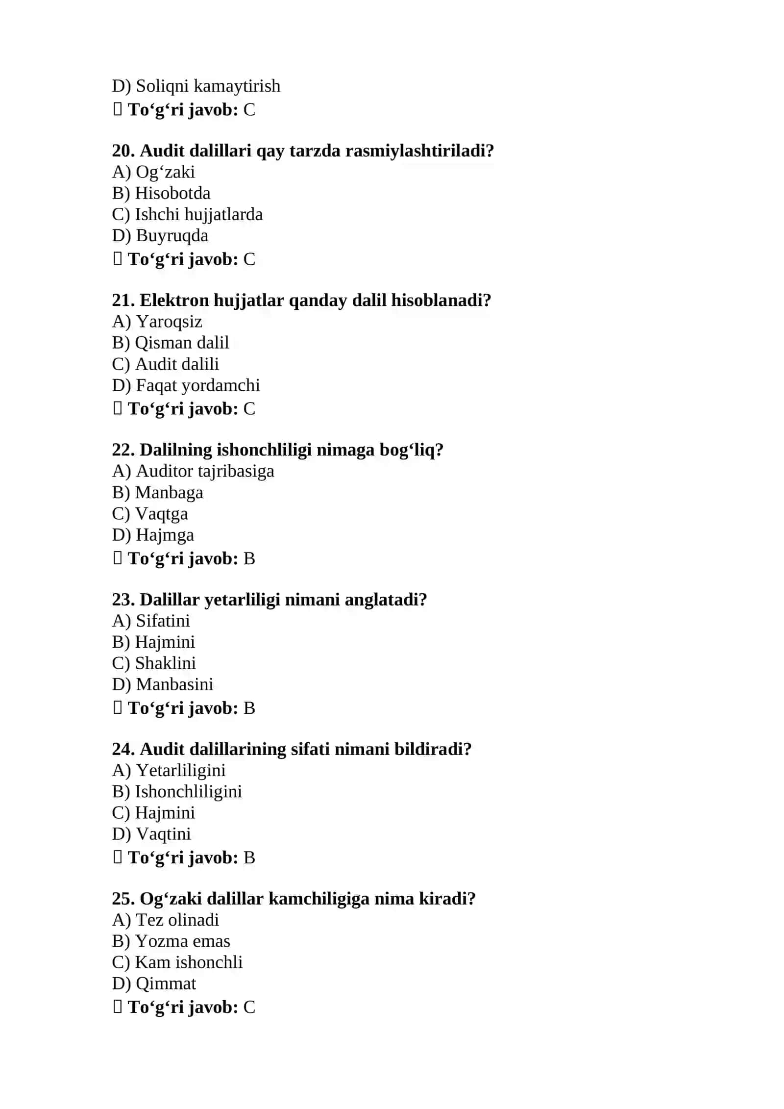 Audit dalillari va ularning turlari 4