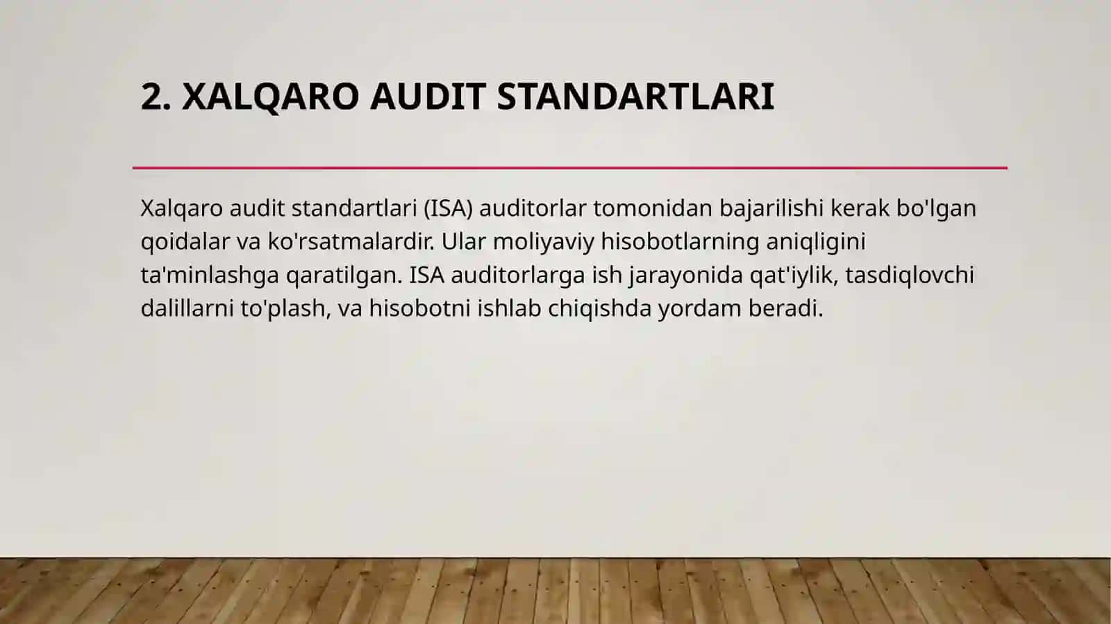 AUDITNING XALQARO STANDARTLARI VA ULARNING TURLARI 4