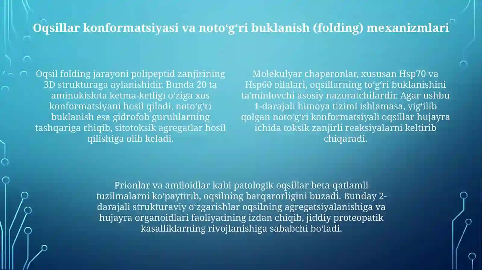 Oqsil patafiziologiyasi 4