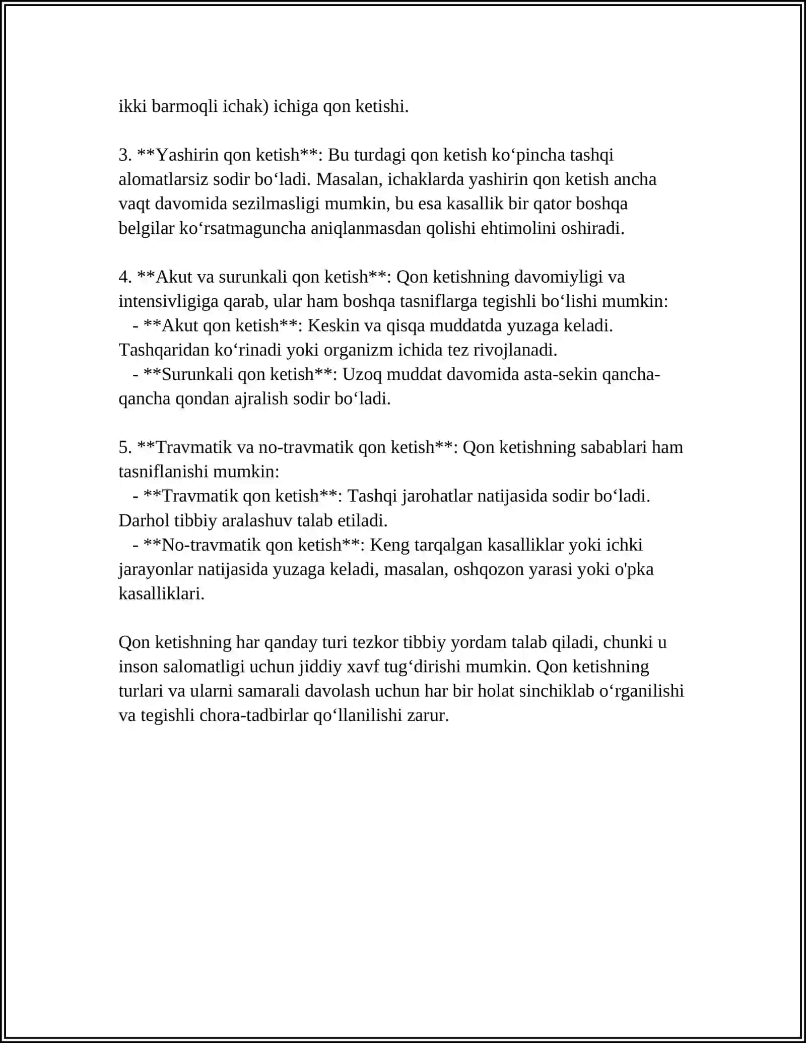 QON KETISHI TO'XTATISH USULI 4