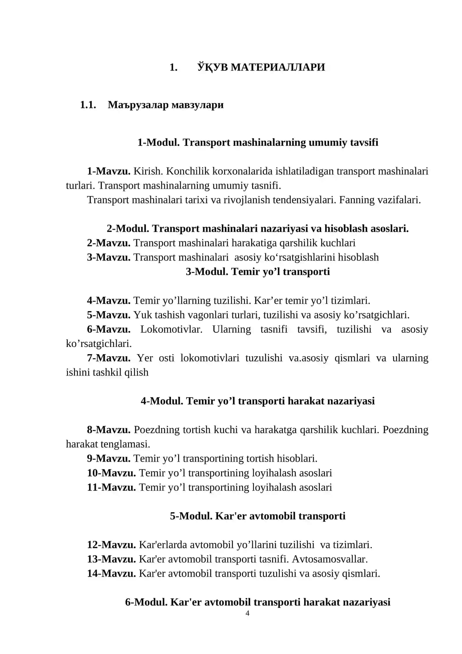 TRANSPORT MАSHINALARI VA MAJMUALARI 4