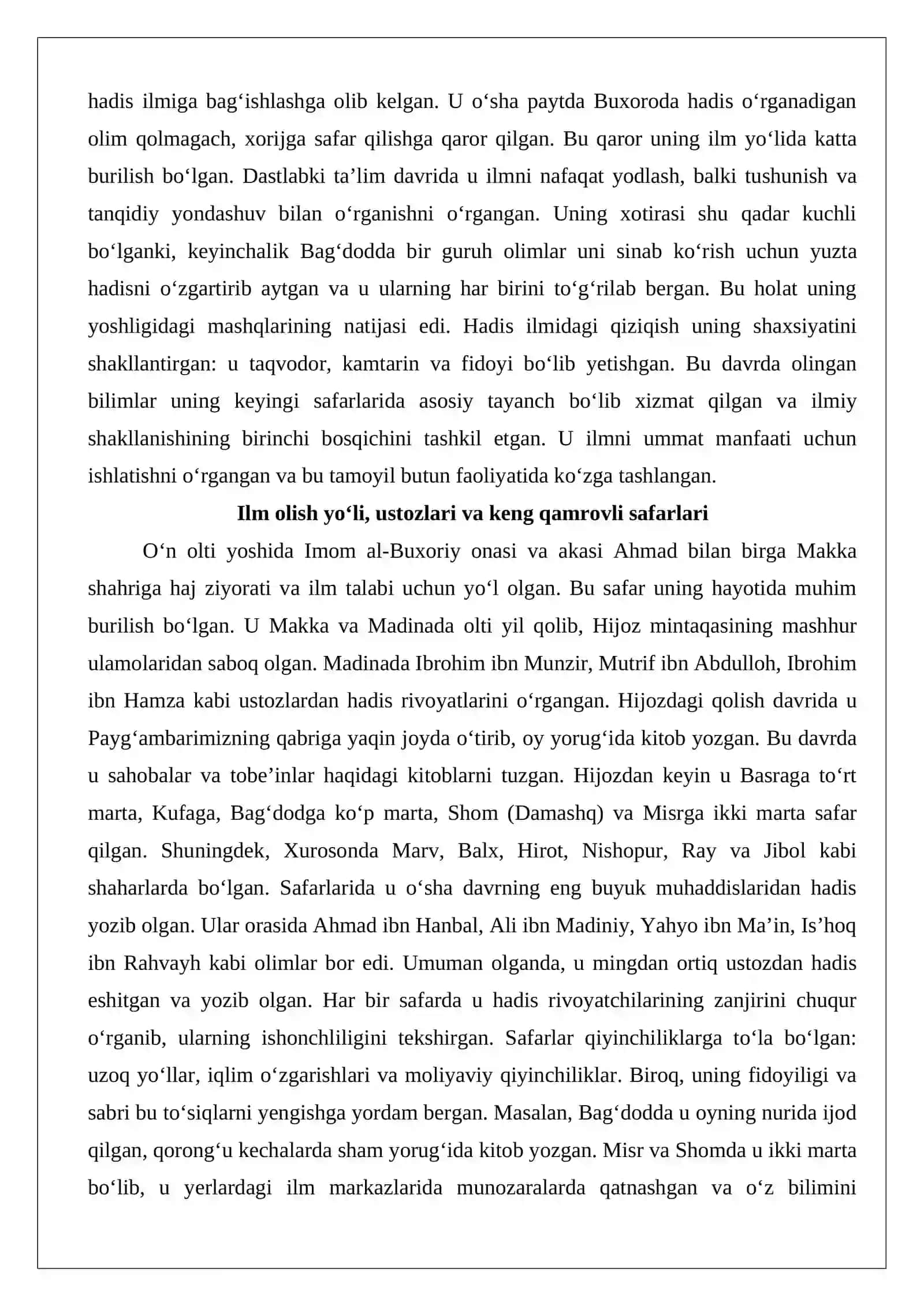 Imom al-Buxoriy (810–870) hayoti va ilmiy merosi 4