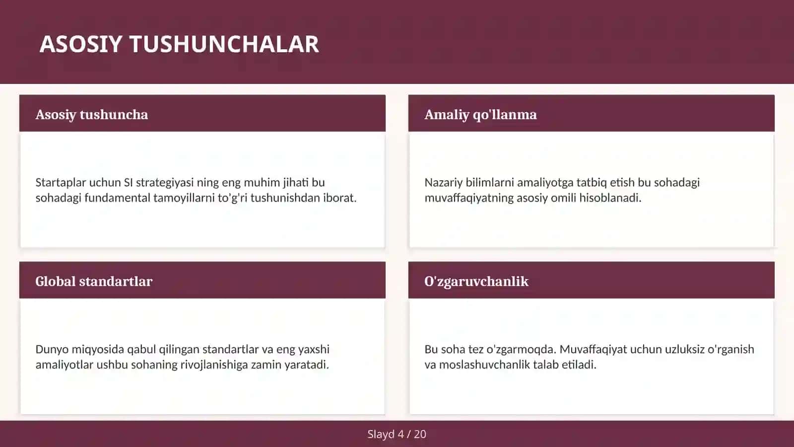 Startaplar uchun SI strategiyasi 4